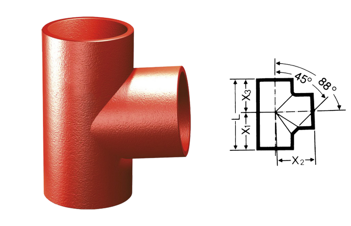 картинка Тройник S-SML DN100x100 *88гр., 31010 от магазина Компания+
